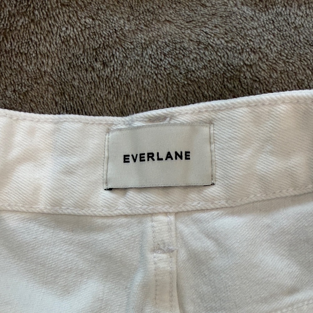 Everlane The A-Line Denim Short | White - Picture 7 of 8